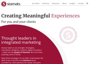 How stamats.com looks like on a tablet such as an iPad.