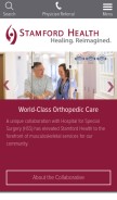 How stamfordhealth.org looks like on a mobile device such as an iPhone.