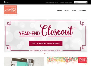 How stampinup.com looks like on a tablet such as an iPad.