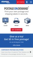 How stamps.com looks like on a mobile device such as an iPhone.