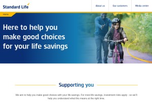 How standardlife.com looks like on a tablet such as an iPad.