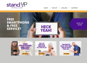 How standupwireless.com looks like on a tablet such as an iPad.
