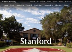 How stanford.edu looks like on a tablet such as an iPad.