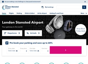 How stanstedairport.com looks like on a tablet such as an iPad.