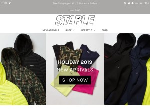 How staplepigeon.com looks like on a tablet such as an iPad.