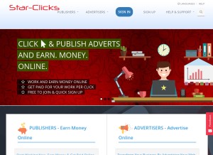 How star-clicks.com looks like on a tablet such as an iPad.