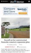 How staradvertiser.com looks like on a mobile device such as an iPhone.