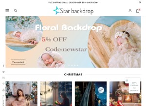 How starbackdrop.com looks like on a tablet such as an iPad.