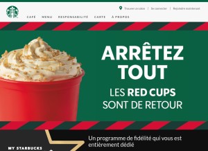How starbucks.fr looks like on a tablet such as an iPad.