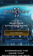 How starcraft2.com looks like on a mobile device such as an iPhone.