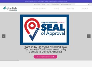 How starfishsolutions.com looks like on a tablet such as an iPad.