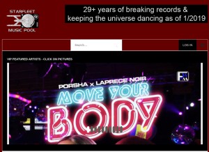 How starfleetmusic.com looks like on a tablet such as an iPad.