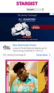 How stargist.com looks like on a mobile device such as an iPhone.