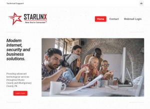 How starlinx.com looks like on a tablet such as an iPad.