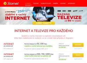 How starnet.cz looks like on a tablet such as an iPad.