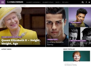 How starschanges.com looks like on a tablet such as an iPad.