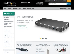How startech.com looks like on a tablet such as an iPad.