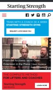 How startingstrength.com looks like on a mobile device such as an iPhone.
