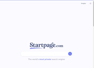 How startpage.com looks like on a tablet such as an iPad.