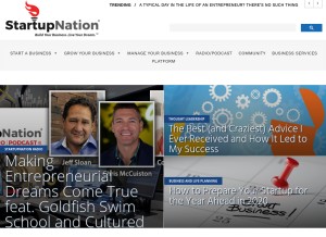 How startupnation.com looks like on a tablet such as an iPad.
