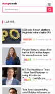 How startuptrends.co looks like on a mobile device such as an iPhone.