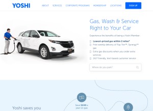 How startyoshi.com looks like on a tablet such as an iPad.
