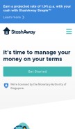 How stashaway.com looks like on a mobile device such as an iPhone.