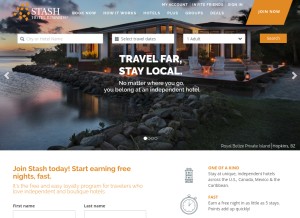 How stashrewards.com looks like on a tablet such as an iPad.