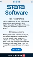 How stata.com looks like on a mobile device such as an iPhone.