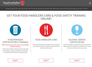 How statefoodsafety.com looks like on a tablet such as an iPad.
