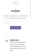 How stathat.com looks like on a mobile device such as an iPhone.
