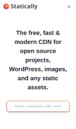 How staticaly.com looks like on a mobile device such as an iPhone.
