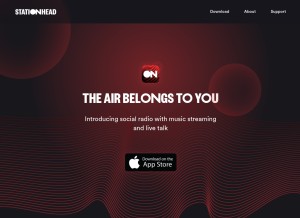 How stationhead.com looks like on a tablet such as an iPad.