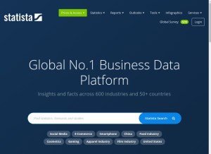 How statista.com looks like on a tablet such as an iPad.