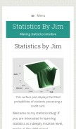 How statisticsbyjim.com looks like on a mobile device such as an iPhone.