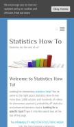 How statisticshowto.com looks like on a mobile device such as an iPhone.