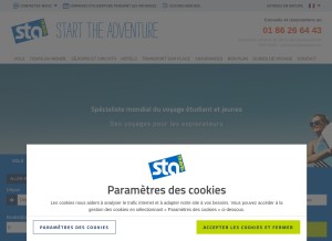 How statravel.com looks like on a tablet such as an iPad.
