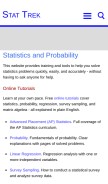 How stattrek.com looks like on a mobile device such as an iPhone.