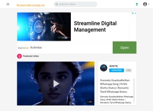 How statusvideosongs.in looks like on a tablet such as an iPad.