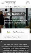 How stayalfred.com looks like on a mobile device such as an iPhone.