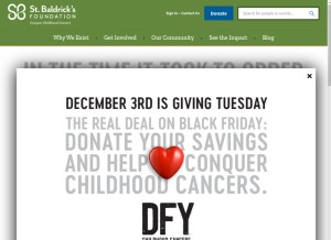How stbaldricks.org looks like on a tablet such as an iPad.