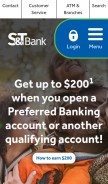 How stbank.com looks like on a mobile device such as an iPhone.