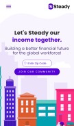 How steadyapp.com looks like on a mobile device such as an iPhone.