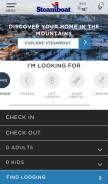 How steamboat.com looks like on a mobile device such as an iPhone.