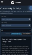 How steamcommunity.com looks like on a mobile device such as an iPhone.