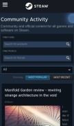 How steampowered.com looks like on a mobile device such as an iPhone.