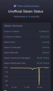 How steamstat.us looks like on a mobile device such as an iPhone.