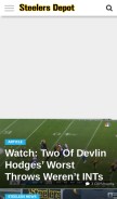 How steelersdepot.com looks like on a mobile device such as an iPhone.