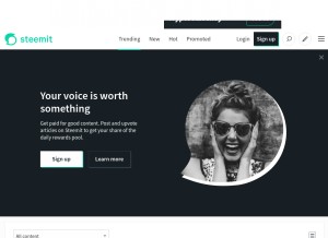 How steemit.com looks like on a tablet such as an iPad.