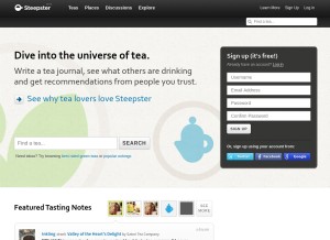 How steepster.com looks like on a tablet such as an iPad.